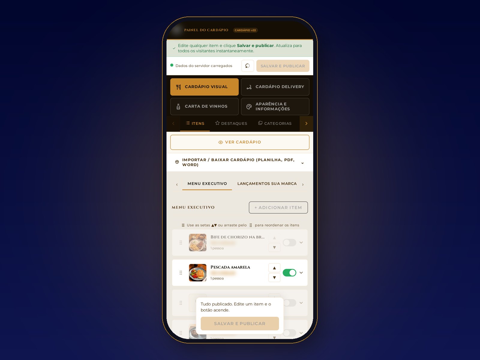 O SAM app · SAM Marketing